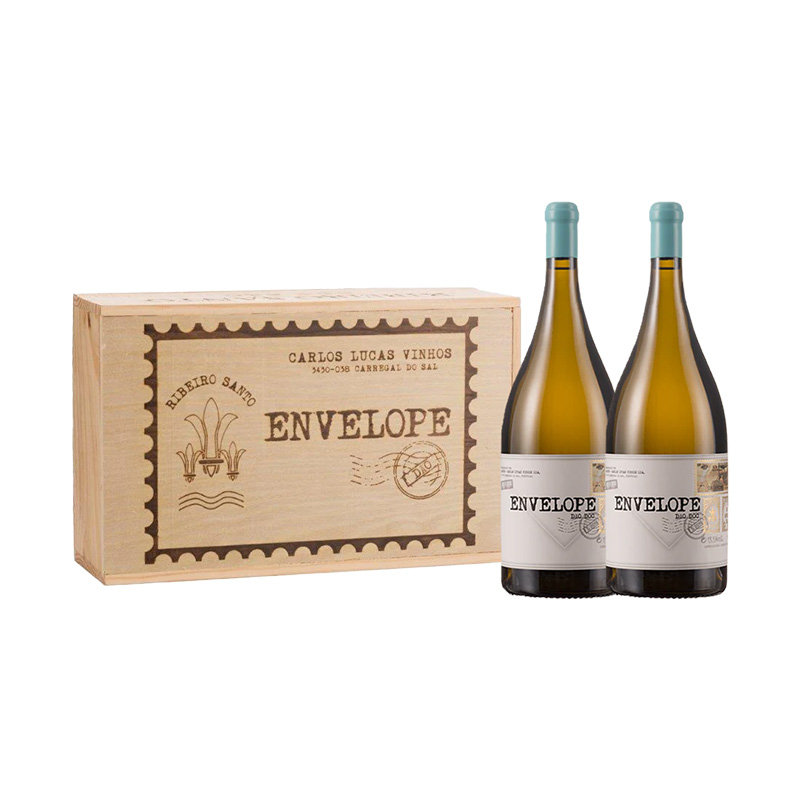 Conjunto Vinho Envelope Branco - Ribeiro Santo - 2 garrafas