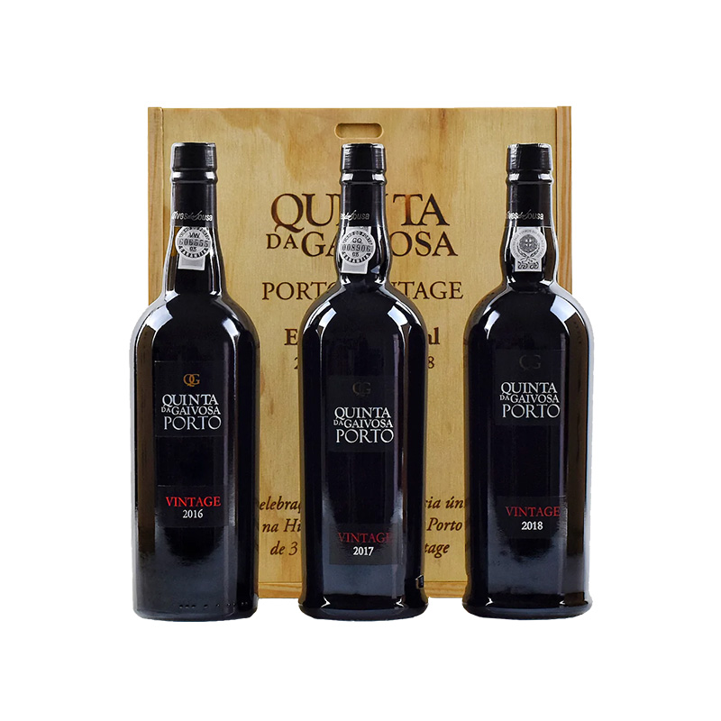 Conjunto Vinho Quinta da Gaivosa Porto - Vintage - 3 garrafas